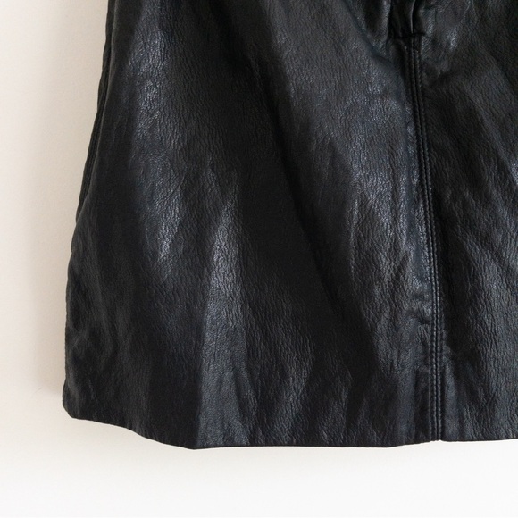 Free People Black Vegan Leather Belted Mini Skirt - Picture 8 of 12
